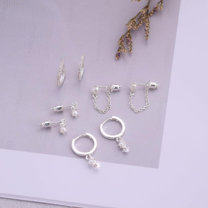 Gold Earrings For Women, Dainty Huggie Earrings Stack 14K Gold Plated Pearl Dangle Earrings for Women Trendy Cute Hypoallergenic Unique Gold Earring Stack Fashion Gold Jewelry Gifts