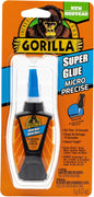 Gorilla Micro Precise Super Glue, Fast-Setting Cyanoacrylate, Precise Applicator, Anti-Clog Cap, Clear, 0.19oz/5g, Pack of 1