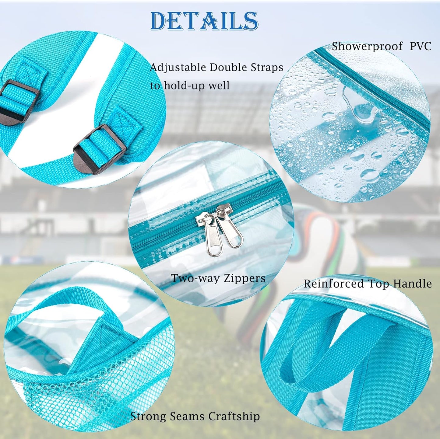 Mini Transparenter Rucksack 12x12x6 Stadion Zugelassener Plastik-Rucksack