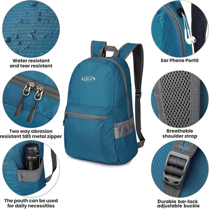 G4Free 20L Lightweight Packable Backpack Foldable Travel Hiking Daypack for Men and Women