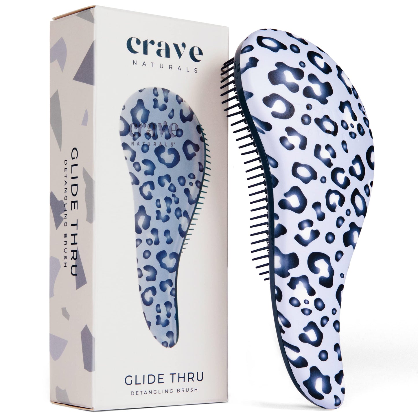 Crave Naturals Glide Thru Entwirrbürste für Erwachsene und Kinder. Entwirrbürste für natürliches, lockiges, glattes, nasses oder trockenes Haar. Haarbürsten für Frauen. Stylingbürste (Blau)