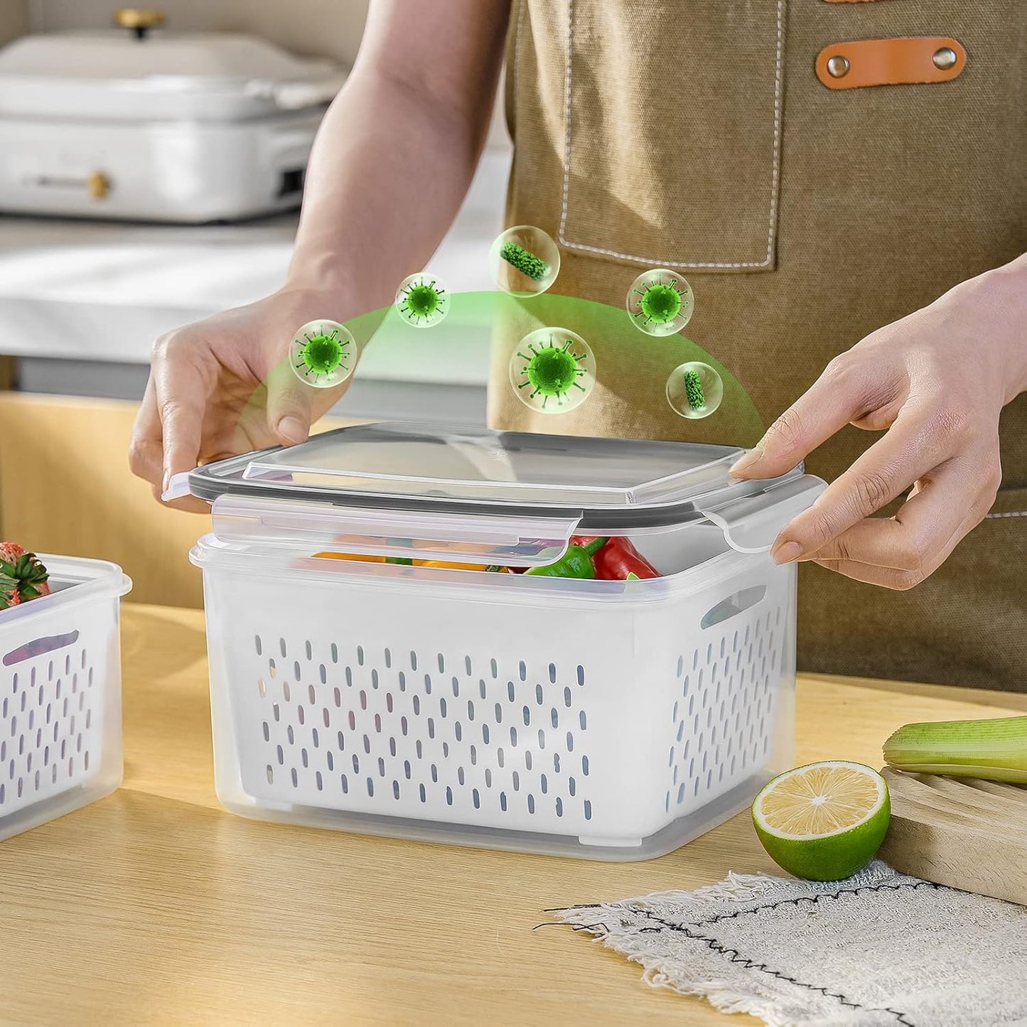 5 PCS Large Fruit Containers for Fridge - Freshmage