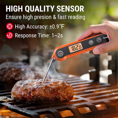 TempPro Digitales Sofortablese-Fleischthermometer zum Grillen, wasserdichtes Küchen-Lebensmittelthermometer mit Kalibrierfunktion und Hintergrundbeleuchtung, zum Backen von Brot, Süßigkeiten, Kochwerkzeug, Utensilien (zuvor ThermoPro)