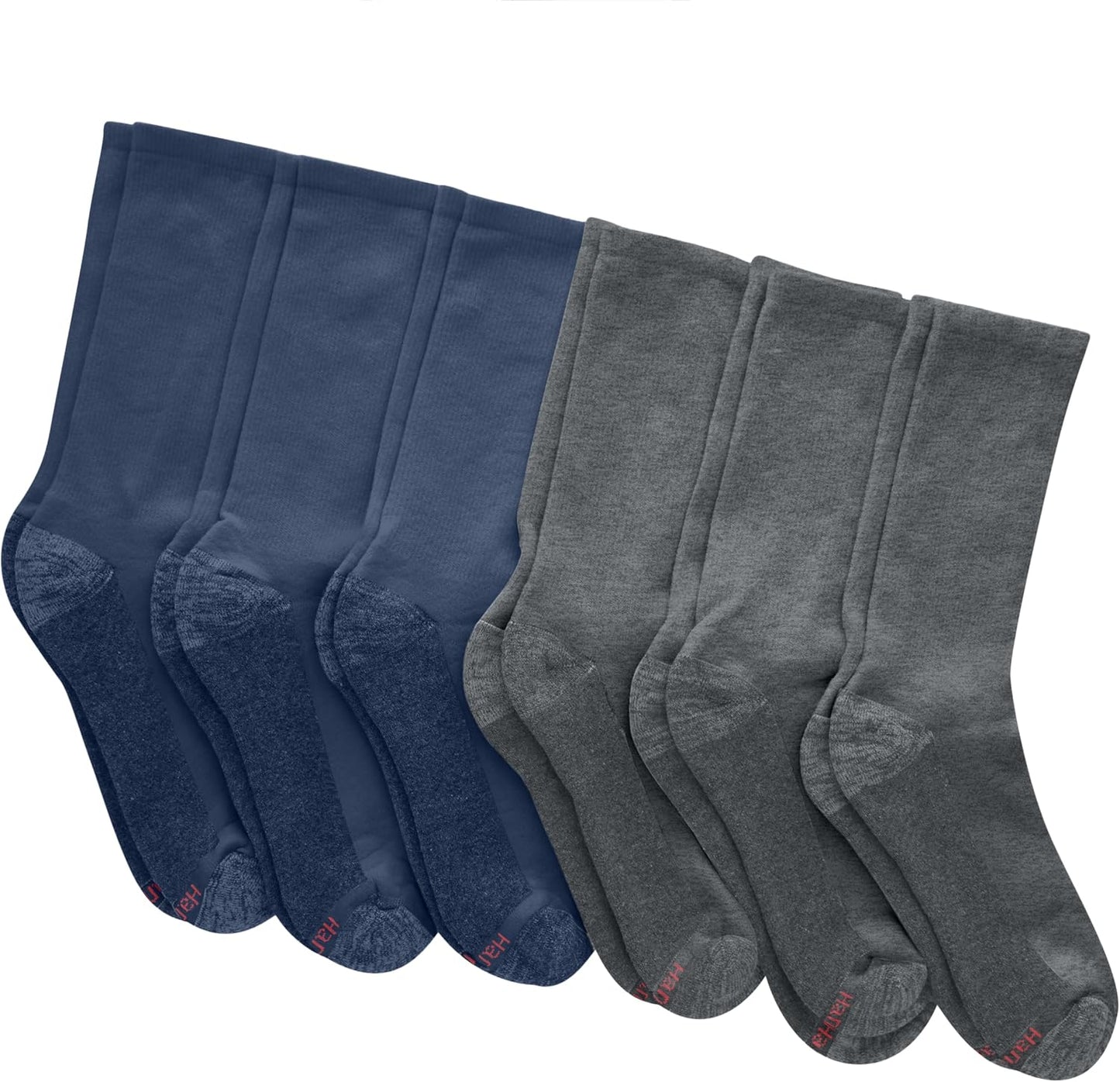 Hanes Herren Crew-Socken Max Cushioned, feuchtigkeitsableitend mit Geruchskontrolle, Multipack
