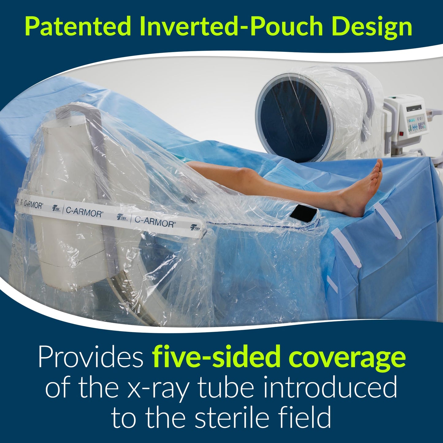 TIDI 5523 C-Armor Drape ― Designed to Protect The Sterile Field When Using a C-Arm Imaging System ― Quantity: 12 Sterile C-Armor Drapes ― Medical Supplies
