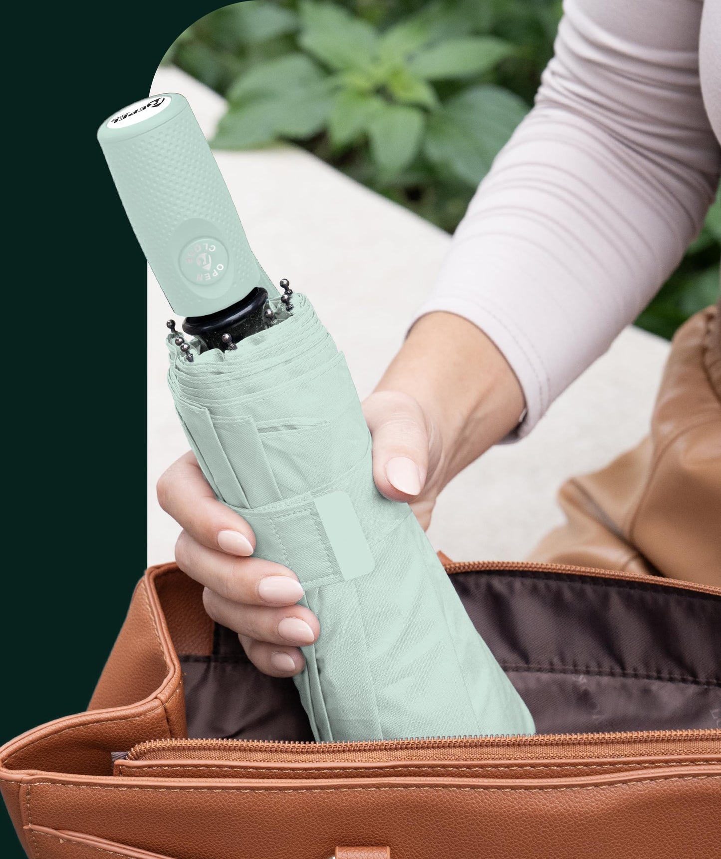Repel Windproof Travel Umbrella - Compact & Withstands Winds up to 100MPH , Strongest Premium Auto Folding Umbrella for Rain and Sun - Durable, Light & Portable for Women & Men , Fits Backpack & Cars