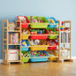SpaceAid Toy Storage Organizer with 6 Shelves and 12 Bins, Bookshelf/Bookcase, Kids Bin Shelf, Toys Box for Playroom Organization for Bedroom & Room Decor, White, 52.3" W