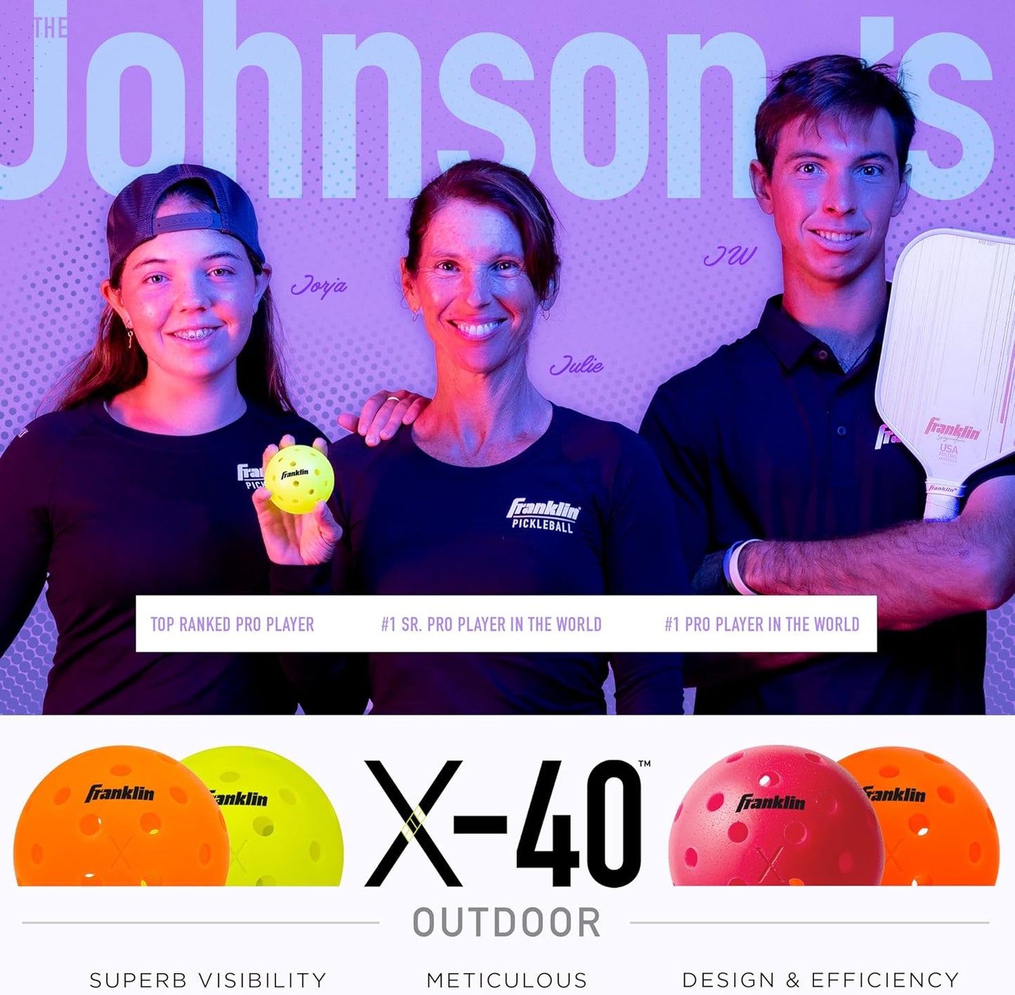 Franklin Sports Outdoor-Pickleballs – X-40 Pickleballbälle – von USA Pickleball (USAPA) zugelassen – offizieller US Open Ball – 3er-, 12er- und 100er-Bulk-Packs Pickleballs