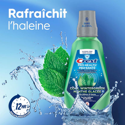 Crest Pro-Health Multi-Protection Mundspülung alkoholfrei, frischer Minzgeschmack, erfrischt den Atem mit 12 Stunden Atemschutz, 1L