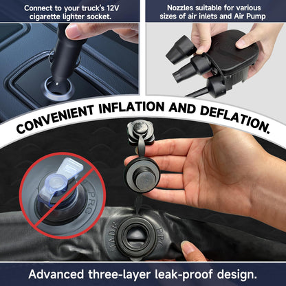 Umbrauto Car Air Mattress Backseat| Inflatable Truck Back Seat Camping Airbed for SUV Rear Seat, Blow Up Sleeping Travel Bed for Van Trunk with Pump & Pillows