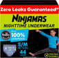 Ninjamas Boys Bedwetting Underwear, Overnight Protection, Ultra Absorbent, Hypoallergenic, Size S/M (17-32 kg), 44 Count,