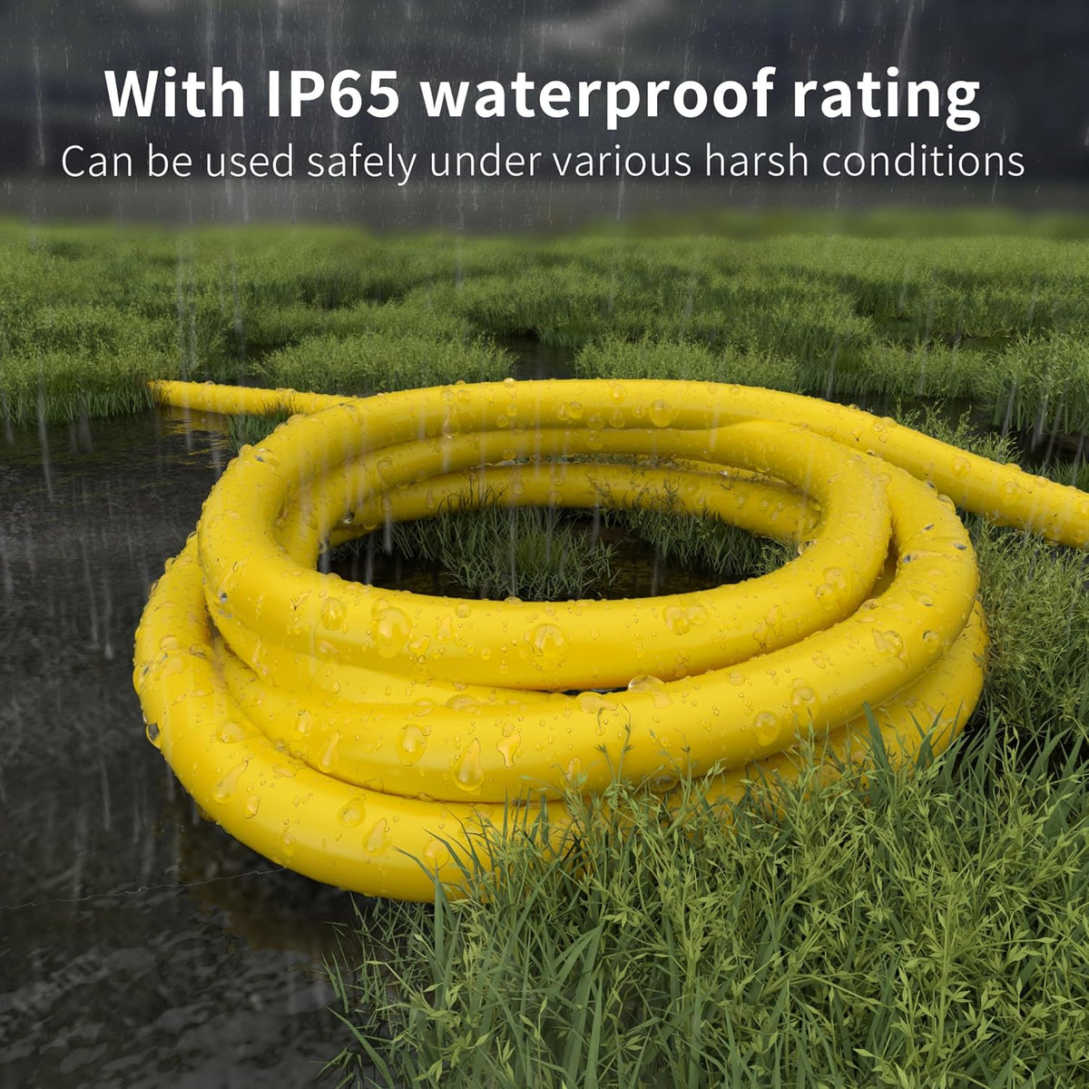 HUANCHAIN Indoor Outdoor Black Extension Cord 25 ft Waterproof, 16/3 Gauge Flexible Cold-Resistant Appliance Cable Outside, 13A 1625W 16AWG SJTW, 3 Prong Electric Cord, ETL