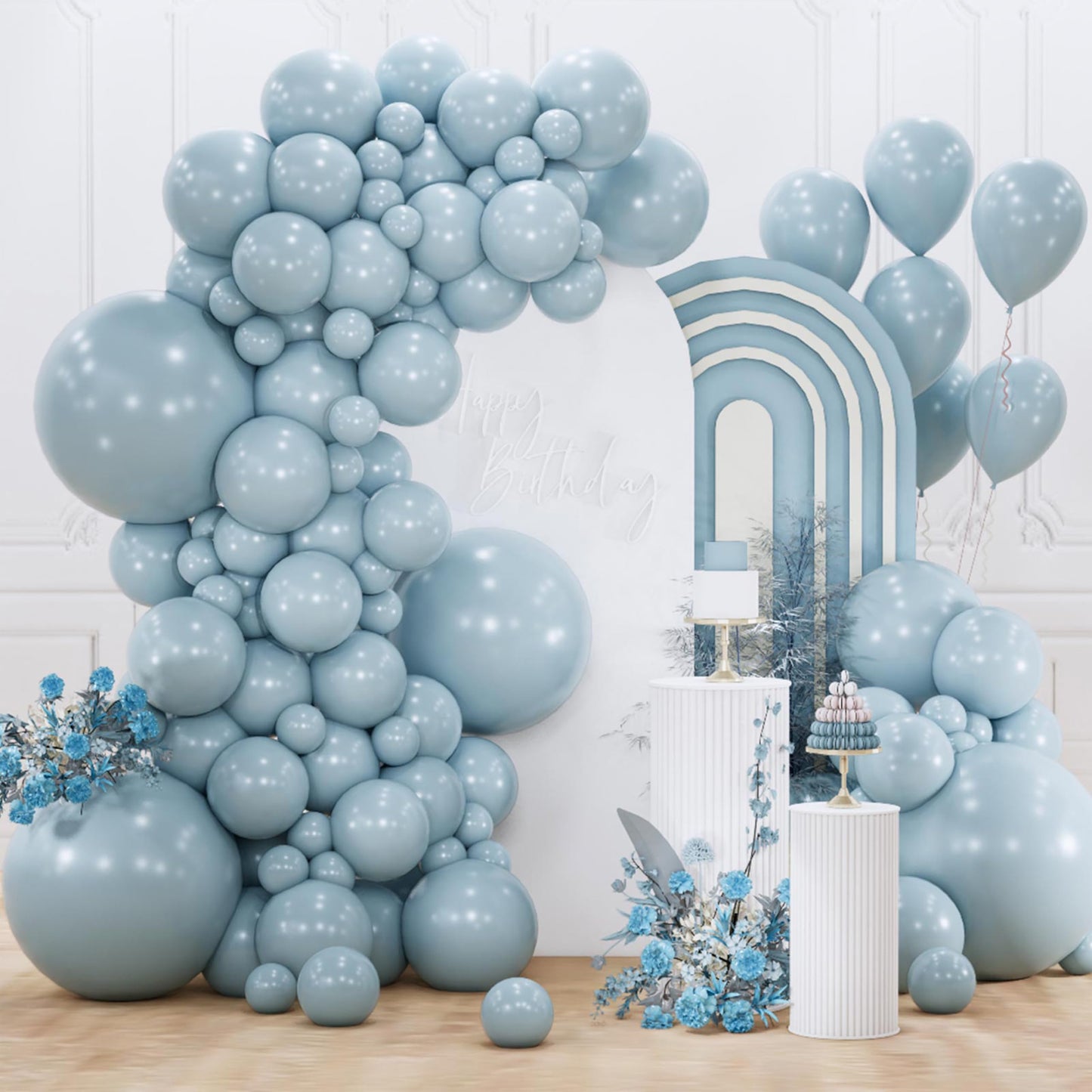 PartyWoo White Balloons 155pcs Different Sizes Pack of 18 12 10 5 Inch Matte White Latex Balloon Arch Kit Garland for Wedding Bridal Graduation Baby Shower Birthday Party Decorations White-Y13