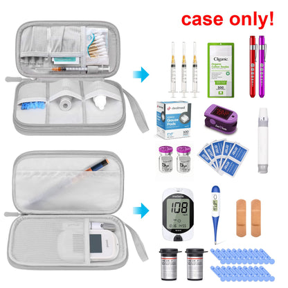 Elonbo Kit Bag, EpiPen Carrying Case, Travel Medicine Kit for 2 Epi Pens or Auvi Q, Asthma Inhaler, Nasal Spray, Allergy Meds, Diabetic Supplies, Ventolin Inhaler Organize Holder Case, Black