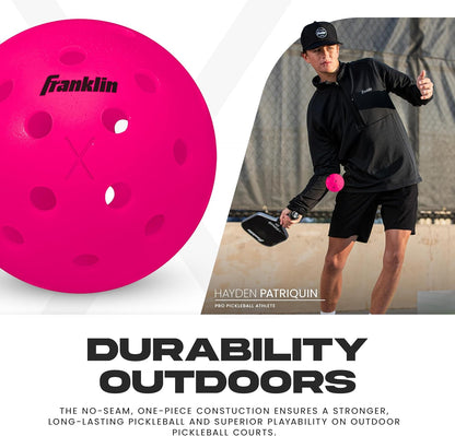 Franklin Sports Outdoor-Pickleballs – X-40 Pickleballbälle – von USA Pickleball (USAPA) zugelassen – offizieller US Open Ball – 3er-, 12er- und 100er-Bulk-Packs Pickleballs