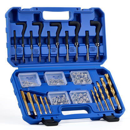 Orion Motor Tech 172pc Thread Repair Kit, Metric Thread Restorer Kit with HSS Drill Bits Taps Inserts Breakoff Installation Tools, Auto Rethreading Restorer Tool Kit in M5 M6 M8 M10 M12 Sizes