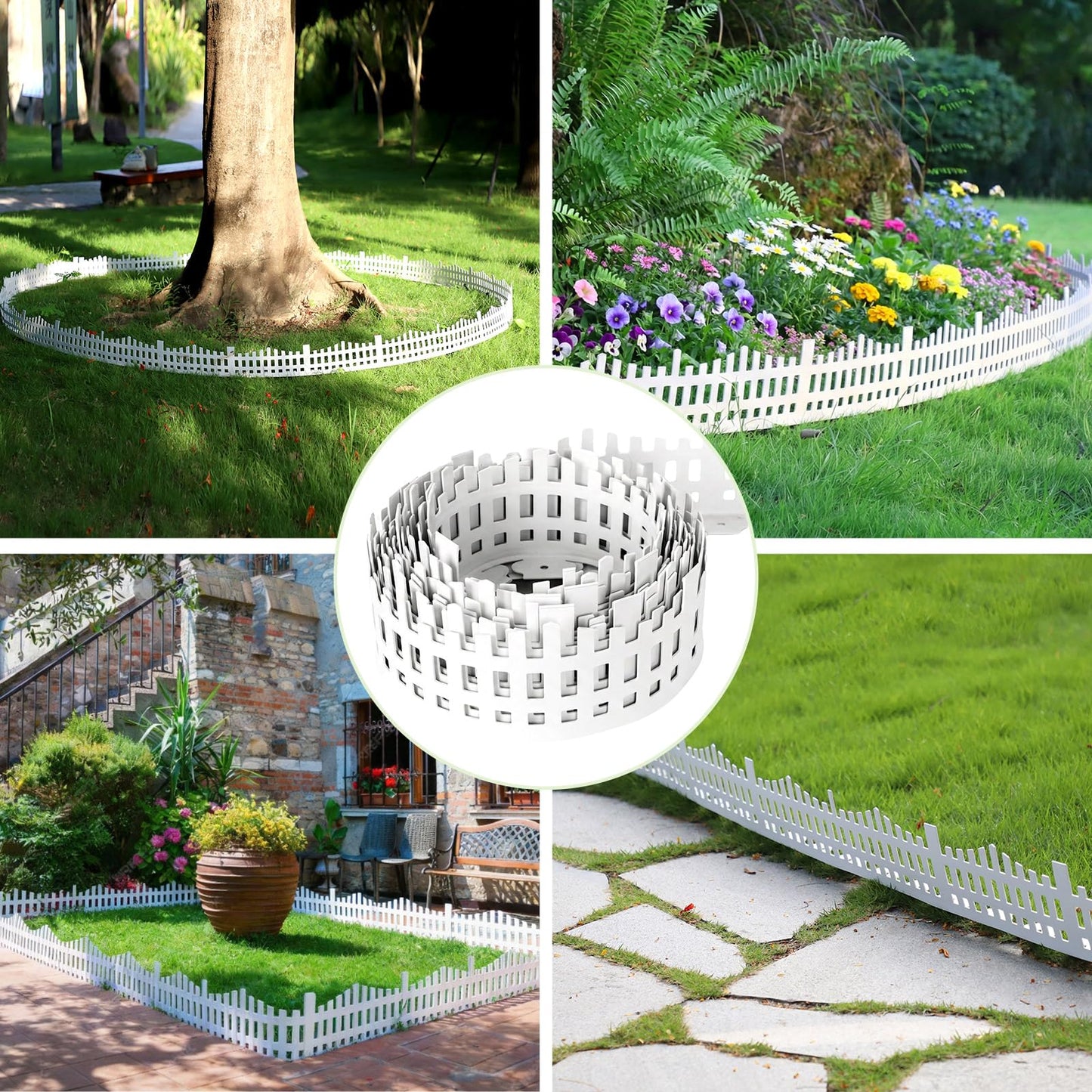 2-Inch x 66 FT Landscape Edging Border with 100 Spikes, No Dig Garden Border Edging Kit, Plastic Edging Border Flexible for Garden Flower Beds Lawn Yard Paver Pathway (Black)