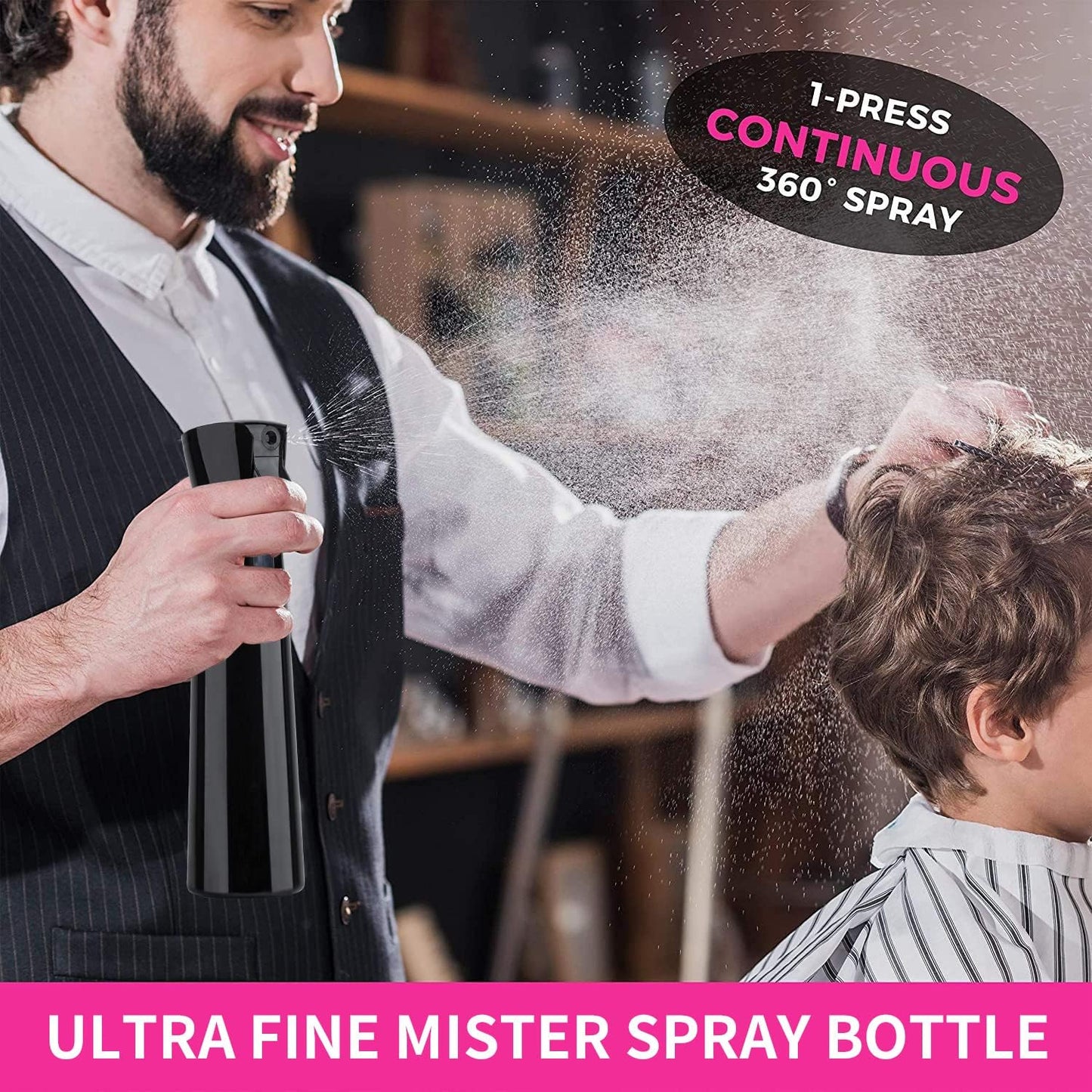 TANSHINE Kontinuierliche Haar Pflanze Mister Sprühflasche Fein Leer Klein Nebelsprühflaschen Nebelsprüher Wasser Alkohol Reinigungs Sprühnebel Flasche für Lockenhaar Styling Produkte,Pflanzen, 200ml,Klar