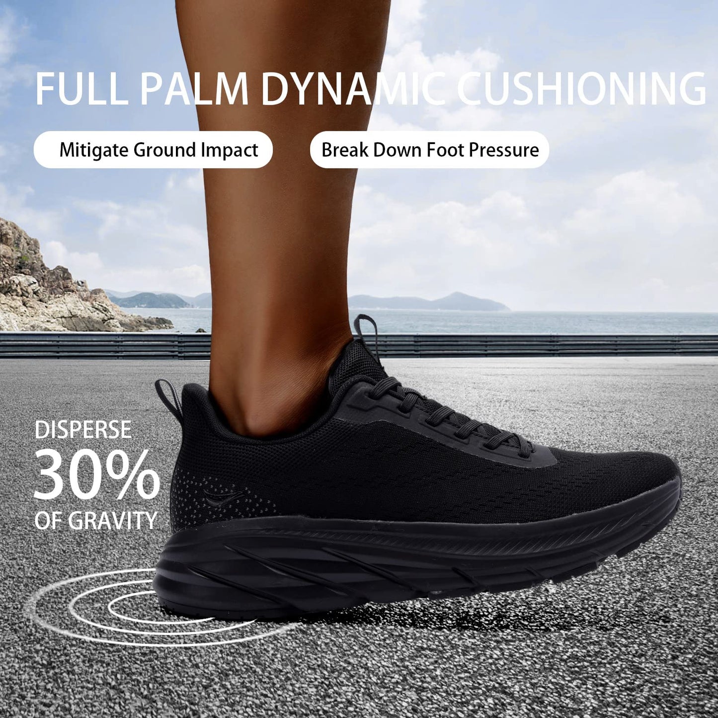 Grand Attack Men's Road Running Walking Shoes | Max Cushioned Comfort | Durable Non-Slip | Breathable Athletic Tennis Cross-Training Sneakers