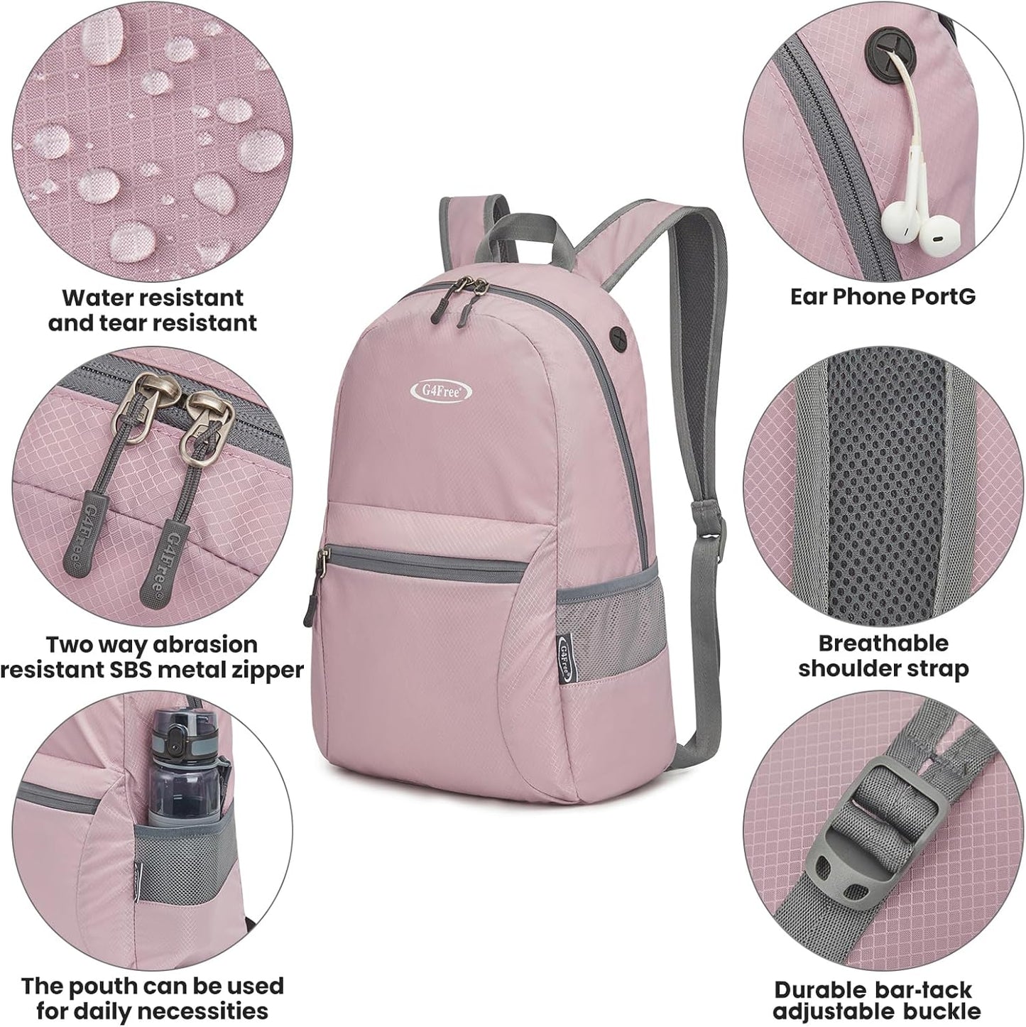 G4Free 20L Lightweight Packable Backpack Foldable Travel Hiking Daypack for Men and Women