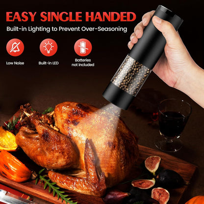 Effortless Seasoning: The ioion Electric Salt and Pepper Grinder Set
