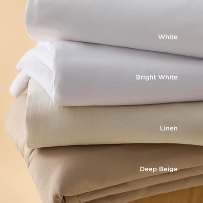 Funda nórdica blanca Bedsure, tamaño Queen, 3 piezas, aspecto de algodón prelavado, juego de cama extrasuave, incluye 1 funda nórdica de 228 x 228 cm con cierre de cremallera y 2 fundas de almohada, edredón no incluido