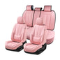 Coverado Car Seat Covers 5 Pieces, Full Set Universal Seat Covers for Cars, Waterproof Nappa Leather Auto Seat Protectors with Head Pillow, Car Interiors Fit for Most Sedans SUV Pick-up Truck, Black