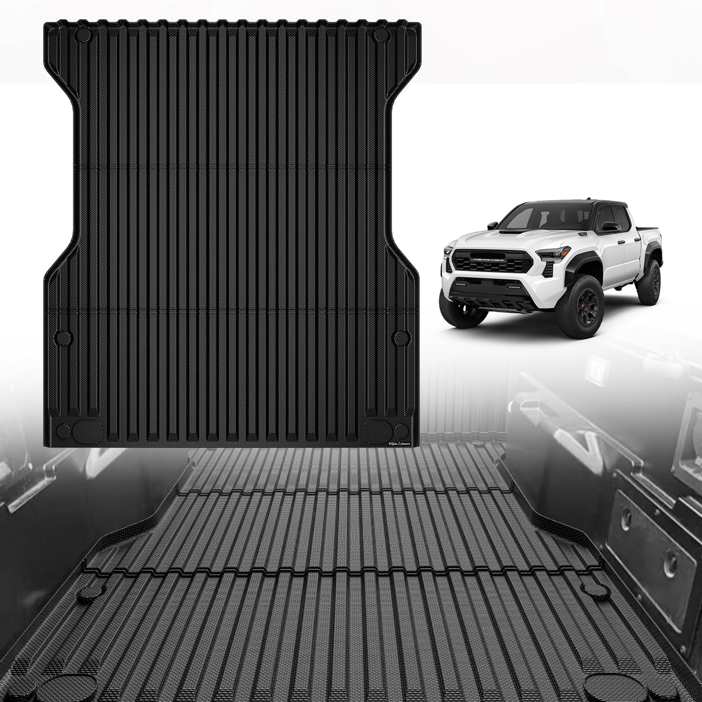 TripleAliners Truck Mat Compatible with 2019-2026 Chevy Silverado 1500 / GMC Sierra 1500 6.6FT Accessories, Truck Bed Mat Heavy Duty Custom Fit All Weather Protection TPE Pickup Liner, Standard Bed