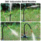 MIXC 1/4" 100Ft Drip Irrigation System for Garden with 16pcs 360°Adjustable Brass Nozzles & Bendable Rod,Upgraded Watering System Kit for Outdoor Plants,Lawn,Raised Bed,Potted Plant,Yard,Greenhouse