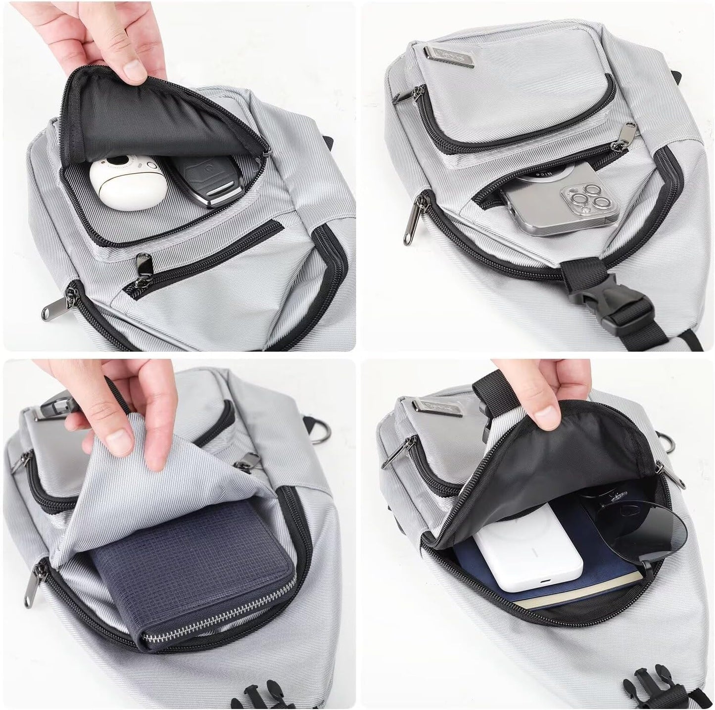 AMJ Sling Bag für Wandern und Outdoor, Umhängetasche, Reise-Brusttasche Daypack für Damen & Herren