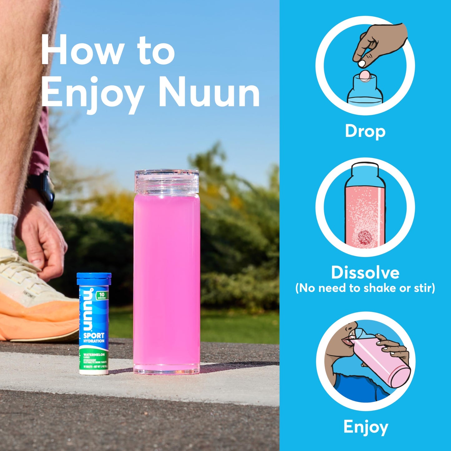 Nuun Sport Electrolyte Tablets with Magnesium, Calcium, Potassium, Chloride & Sodium, Gluten Free & Vegan, Mixed Flavors, 48 Pack (40 Servings Total)