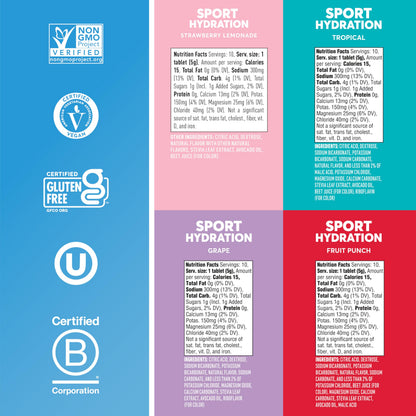 Nuun Sport Electrolyte Tablets with Magnesium, Calcium, Potassium, Chloride & Sodium, Gluten Free & Vegan, Mixed Flavors, 48 Pack (40 Servings Total)