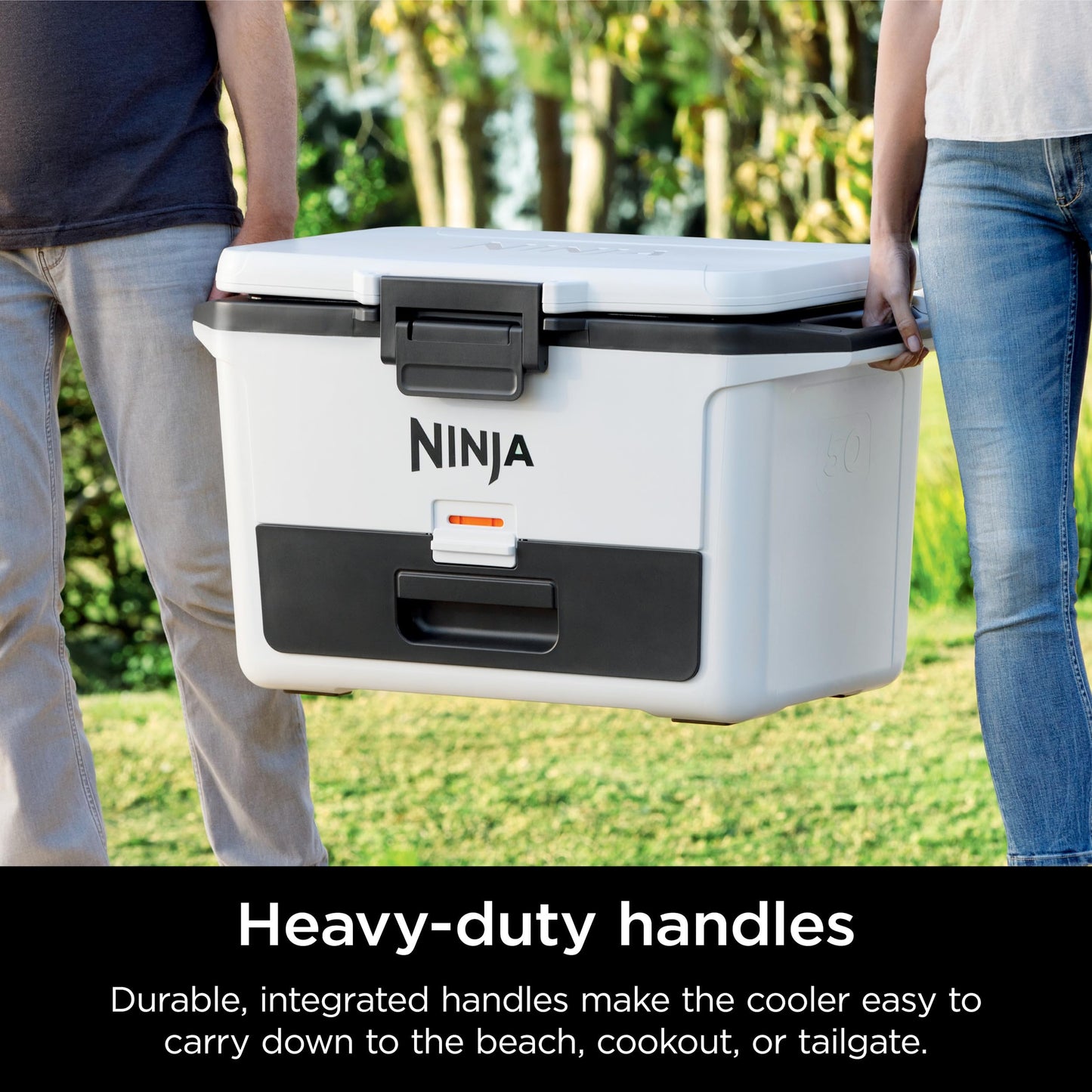 Ninja FrostVault 50qt Hard Cooler with Dry Zone | Integrated Fridge-Temp Dry Storage Drawer | Premium Heavy-Duty Insulated Cooler | Keeps Ice Cold for Days | Spanish Moss | FB151GN1