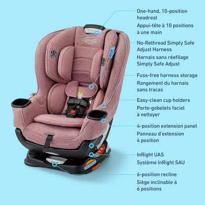 Graco Extend2Fit Kindersitz, 2-in-1 vorwärts- und rückwärtsgerichteter Babysitz, 1,8-30 kg (4-65 lb), Carter