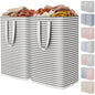 Lifewit 2 Pack Laundry Basket 80L Each, Collapsible Clothes Hamper with Reinforced Handles, Freestanding Waterproof Design for Bedroom and Laundry Room, Grey 160L Total