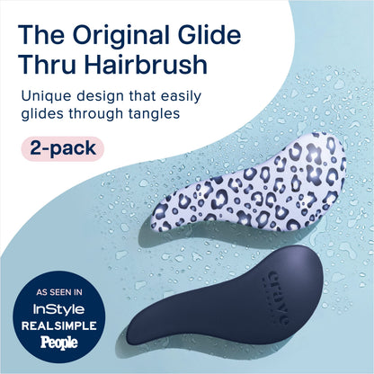 Crave Naturals Glide Thru Entwirrbürste für Erwachsene und Kinder. Entwirrbürste für natürliches, lockiges, glattes, nasses oder trockenes Haar. Haarbürsten für Frauen. Stylingbürste (Blau)