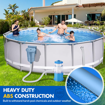 DeeprClean Upgrade Above Ground Pool Skimmer Comes with 3 Socks, Anti-tilt Wall Mount Surface Skimmer, Removable Skimmer Basket, Adjustable Height Bracket, Auto Skimming Pool Surface Leaves - Blue