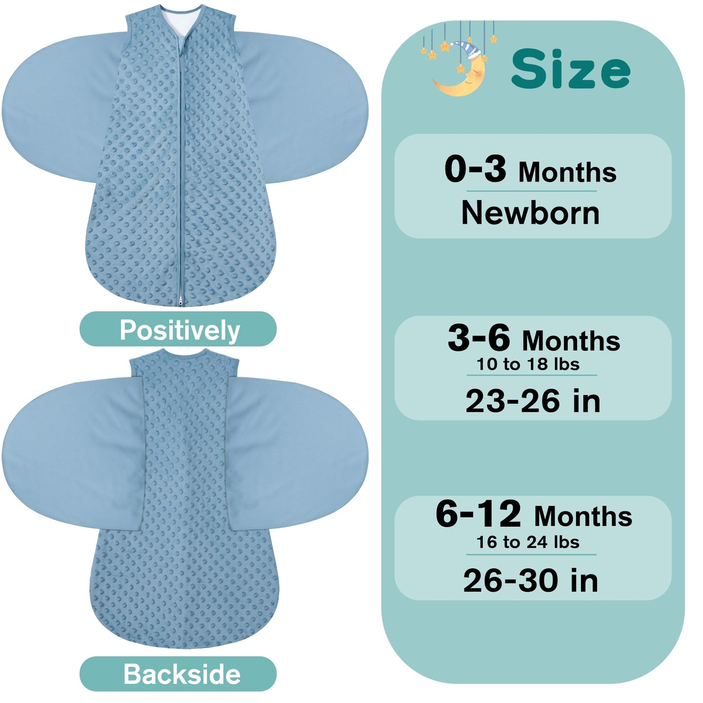 BSTOPPT Fleece Newborn Sleep Sack Baby Swaddle,3-Way Adjustable Wearable Blanket,2 Pack Fleece Swaddling sleeping bag TOG 2.0， (Blue&Green, 0-3 Months)