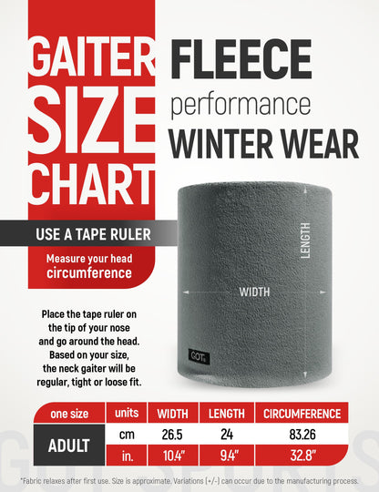 GOT Sports Polar Fleece Nackenwärmer - Doppellagige Winter Ski Gesichtsmaske - Nackengamasche Schal zum Skifahren, Snowboarden, Laufen (Schwarz)