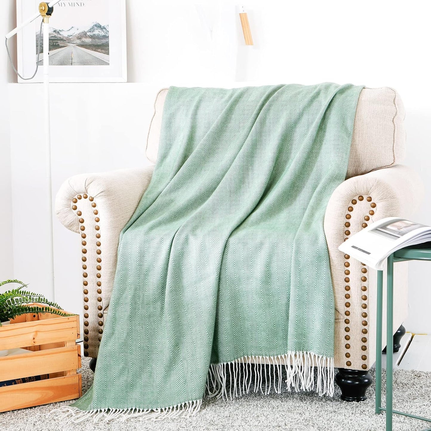 Cozy Up with the BOURINA Herringbone Throw Blanket