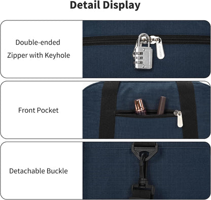 Kleine Sporttasche 18 Zoll Handgepäck Reisetasche für Wochenendtrips Sport-Schwarz