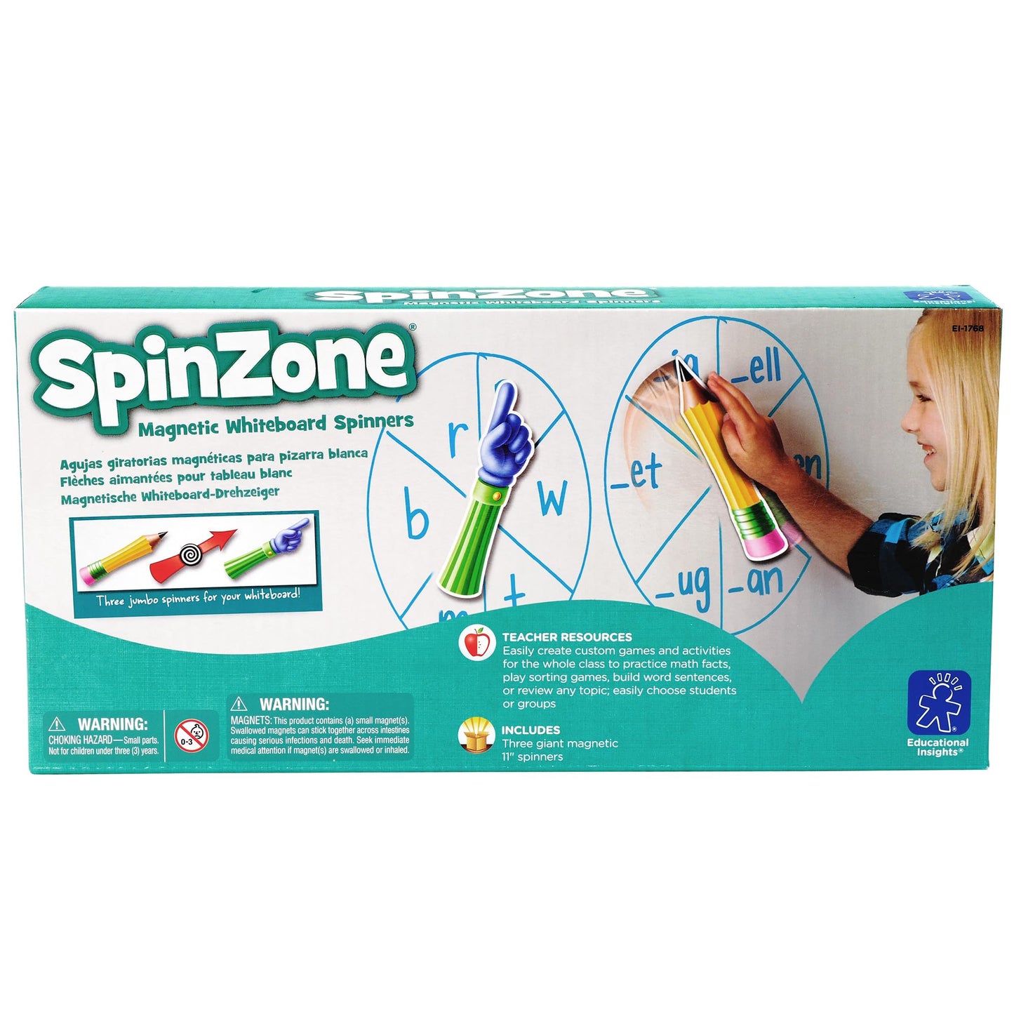 Educational Insights SpinZone Magnetische Whiteboard-Drehscheiben - Spiel-Drehscheiben für den Unterricht, DIY-Glücksrad, Klassenzimmer-Zubehör für trocken abwischbare Tafeln oder magnetische Drehscheiben, Must-haves für Lehrer
