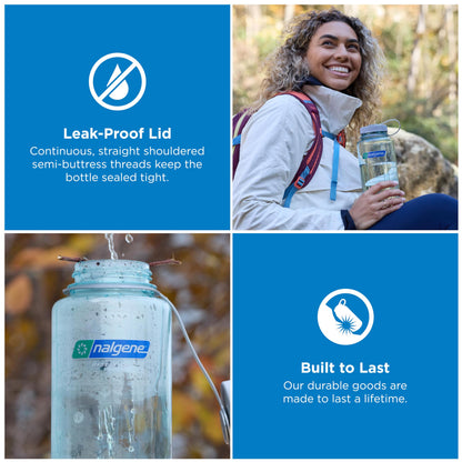 Nalgene 32 oz Wide Mouth Water Bottle | BPA-Free, Durable & Leak Proof, Lightweight Bottle for Hiking & Gym, Work & Travel