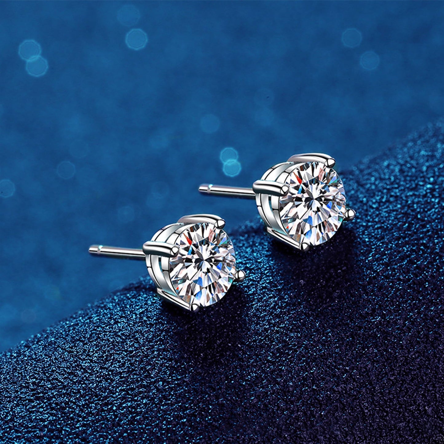 Sereney Dance Ohrringe 925 Sterling Silber Halo Stecker Hypoallergene Ohrringe für Damen, CZ 8 mm Runde Zirkonia Ohrstecker Ohrringe für Herren