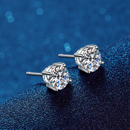Sereney Dance Ohrringe 925 Sterling Silber Halo Stecker Hypoallergene Ohrringe für Damen, CZ 8 mm Runde Zirkonia Ohrstecker Ohrringe für Herren
