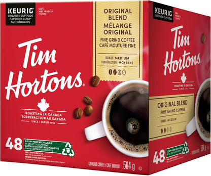 Tim Hortons Original Coffee blend, Single Serve Keurig K-Cup Pods, Medium Roast, 48 Count