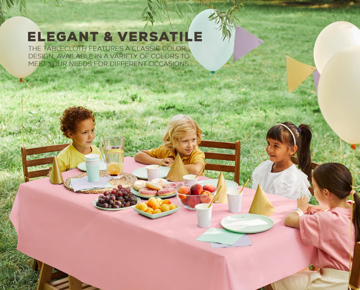 Utopia Kitchen Einweg-Tischdecke aus Kunststoff (12er Pack – 137x274 cm) Weiß Rechteckige Tischdecke Wasserdicht Schmutzabweisend Party-Tischdecke
