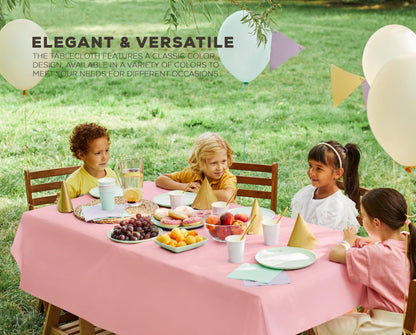 Utopia Kitchen Einweg-Tischdecke aus Kunststoff (12er Pack – 137x274 cm) Weiß Rechteckige Tischdecke Wasserdicht Schmutzabweisend Party-Tischdecke