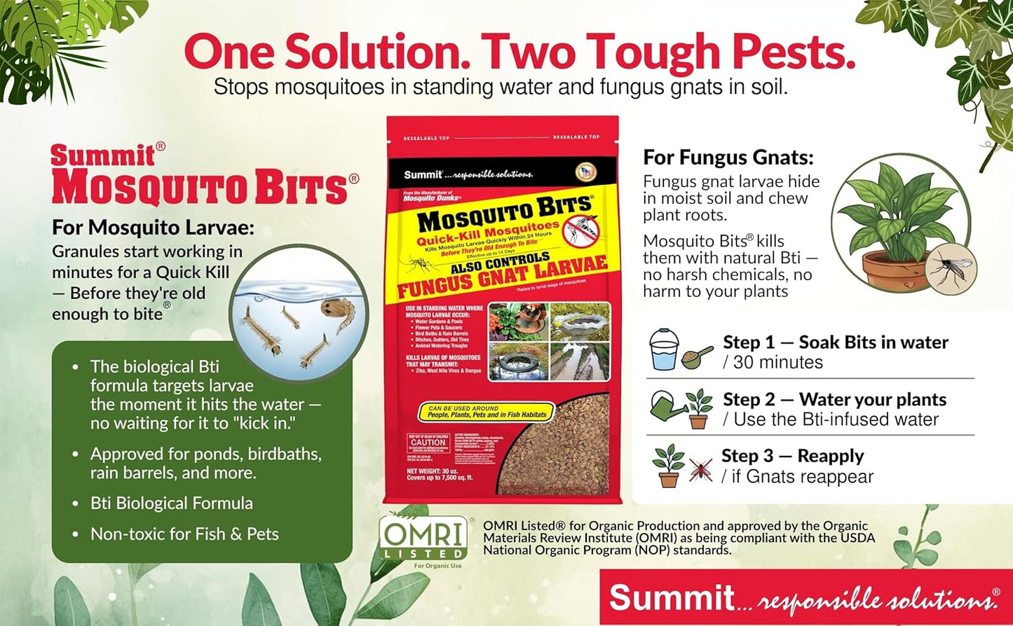 Mosquito Control Made Easy with SUMMIT CHEMICAL CO 117-6 30OZ Mosquito Bits