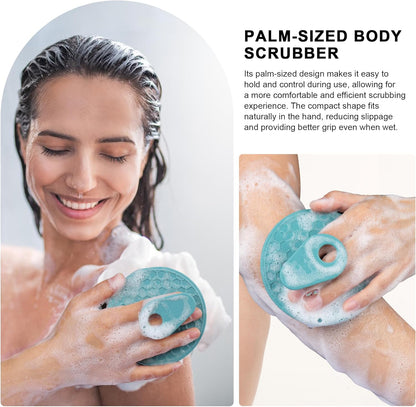 INNERNEED Duschbürste aus weichem Silikon in Lebensmittelqualität, Hand-Körperbürste zur Hautreinigung, sanftes Peeling, gute Schaumbildung (Schwarz)